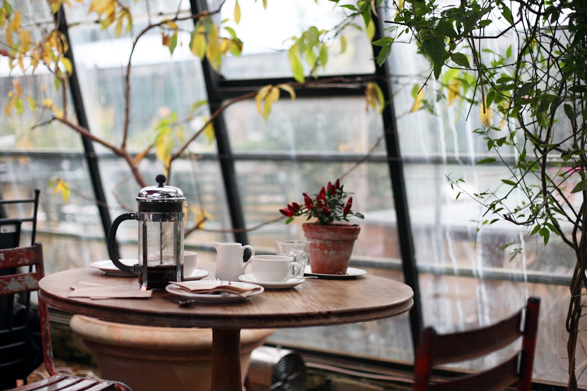 Warm cafe interior